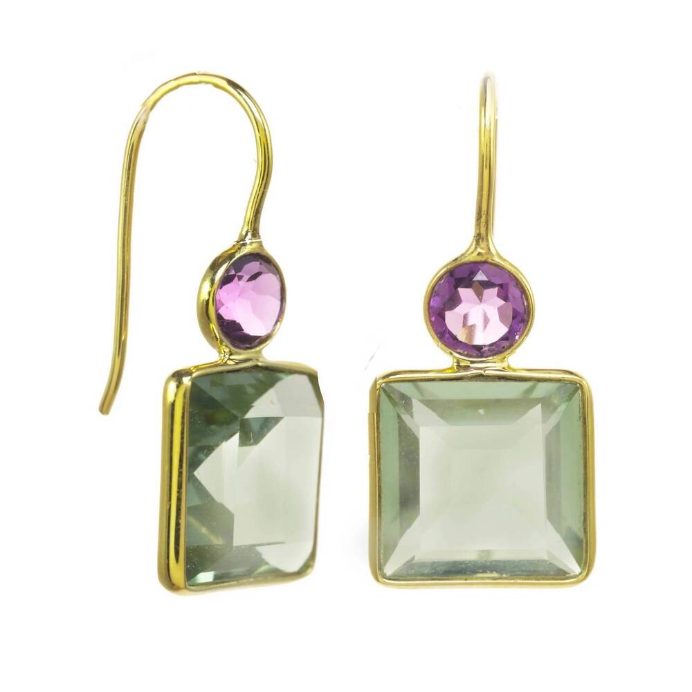 NEW RACHEL REINHARDT women's pop of quartz earrings in green